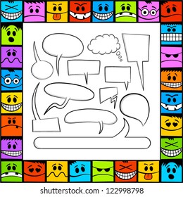 Funny emotions and speech bubbles.