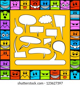 Funny emotions and speech bubbles.