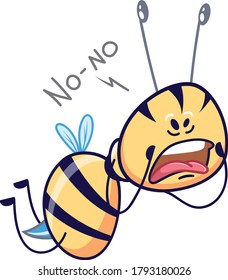 Funny emotions of vector Bee