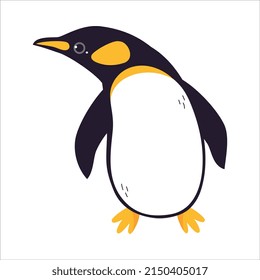 Funny Emperor Penguin as Aquatic Flightless Bird with Flippers Vector Illustration
