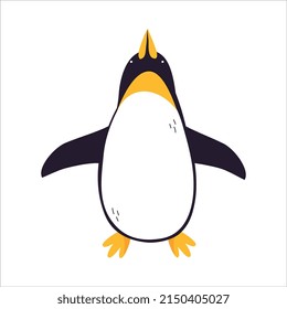 Funny Emperor Penguin as Aquatic Flightless Bird with Flippers Vector Illustration