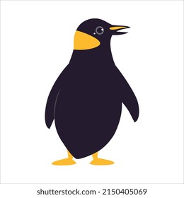 Funny Emperor Penguin as Aquatic Flightless Bird with Flippers Standing Vector Illustration
