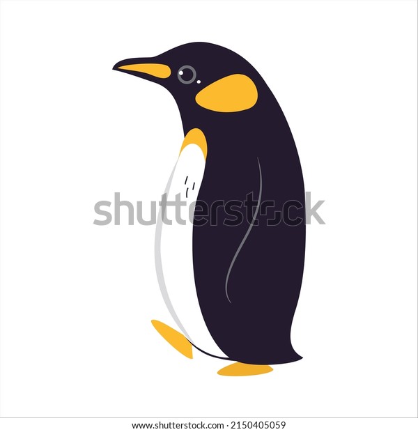 Funny Emperor Penguin as Aquatic
Flightless Bird with Flippers Waddling Vector
Illustration