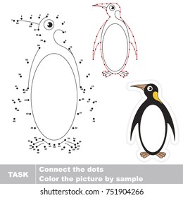Funny Empire Penguin. Dot to dot educational game for kids.