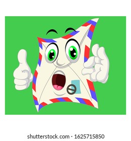 Funny Envelope Mail With Thumb Up Hand Cartoon