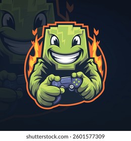 Funny Esports Logo Frog Controller Gamer trendy logo fire minimal logo mascot aggressive
