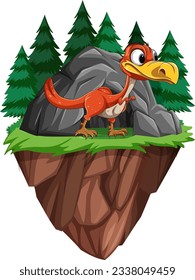 Funny Exotic Dinosaur Cartoon illustration