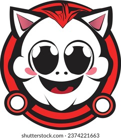 Funny expression head cartoon vector concept with happiness