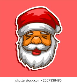 funny expression santa claus laughing vector illustration