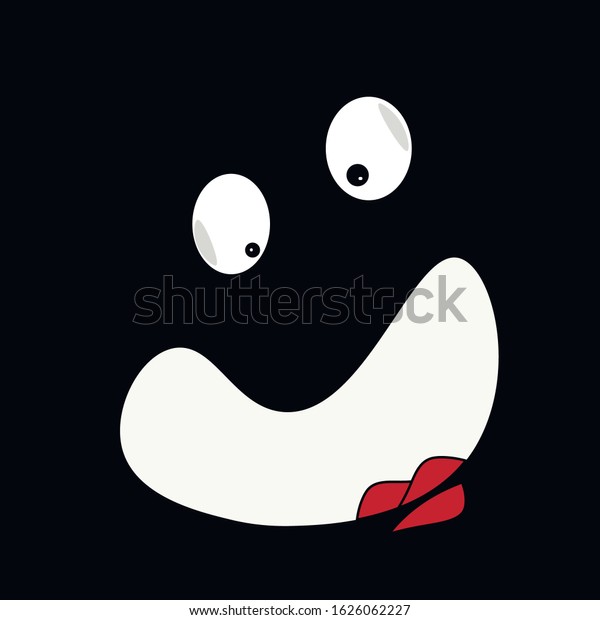 Funny Eyes Big Mouth Red Lips Stock Vector (Royalty Free) 1626062227 ...