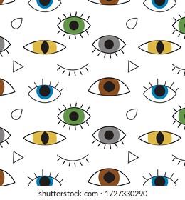  Funny eyes pattern for textile and fabric.