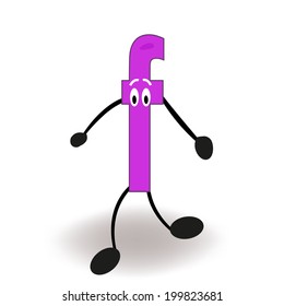 Funny F letter vector
