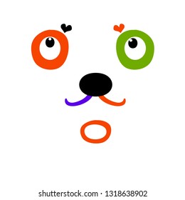 funny face abstract   background for canvas and print design cute cartoon vector eps.10