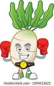 Funny Face Boxing daikon cartoon character design