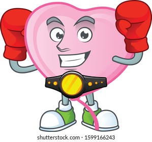 Funny Face Boxing pink love balloon cartoon character design