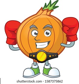 Funny Face Boxing shallot cartoon character design