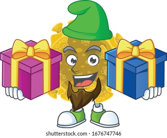 Funny face cartoon design of infectious coronavirus with ongue out