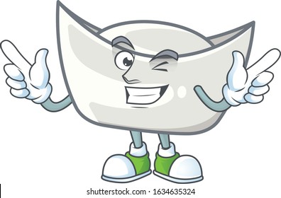 Funny face chinese silver ingot cartoon character style with Wink eye