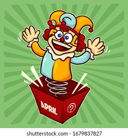 funny face clown for celebrate april fool's day vector illustration