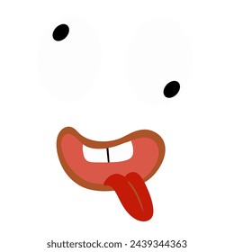 Funny Face conjures up an image of a mouth contorted into a playful or comical expression. In the picture, you might see exaggerated features such as large lips, crooked teeth, tongue sticking out.