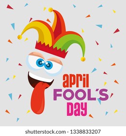 funny face expression with tongue to fools day