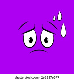 Funny face and eye cartoon with smile expression emoji sad icon vector mouth flat doodle cute fun element happy emoticon facial glasses vintage comic graphic set humor joy kawaii angry people isolated
