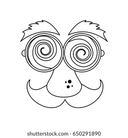 funny face glasses mustache