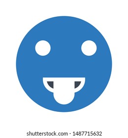 funny face glyph colour vector icon 
