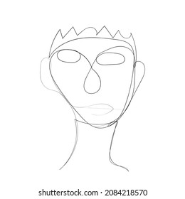 Funny face hand drawn with brush vector