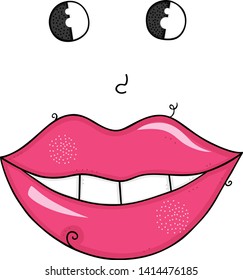 Funny face hand drawn vector illustration