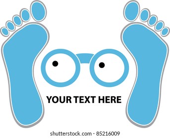 funny face with heels icons, signs, vector illustrations
