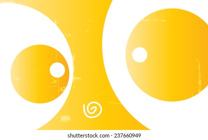 funny face with huge eyes cute bright background with texture vector
