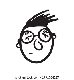 Graciosa ilustración facial para su diseño