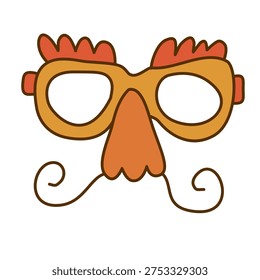 funny face mask with large eyebrows and nose for identity concealment prank