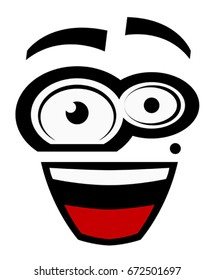 Funny face on a white background