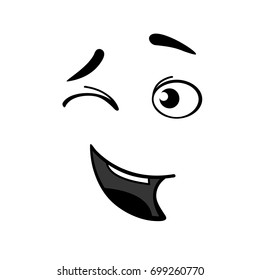 Funny face white background  smile  vector