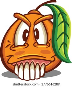 Funny Face Orange Fruit Logo Symbol