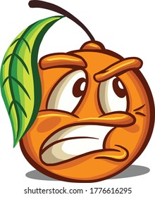 Funny Face Orange Fruit Logo Symbol