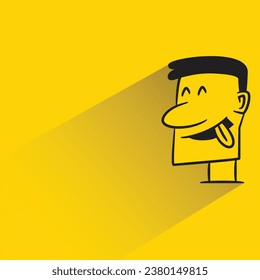 funny face with shadow on yellow background