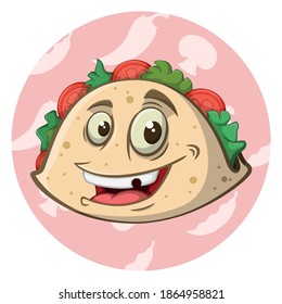 funny face taco cartoon character