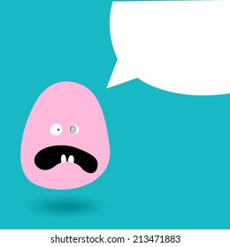 Funny Face With Text Bubble Set. eps 8