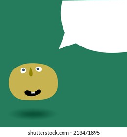 Funny Face With Text Bubble Set. eps 8
