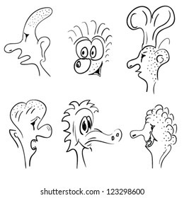 funny face vector black illustration on white background