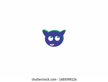 Funny face vector logo design template. Creative cute animal vector symbol design