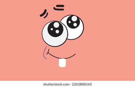 funny face wallpaper with a cute face with teeth that appears on a pink textured background
