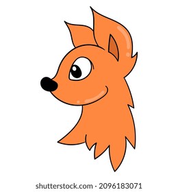 cabeza de zorro naranja de cara divertida, emoticono de caja de ilustraciones vectoriales. dibujo de icono de garabato