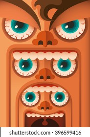 Funny faces concept. Vector illustration.