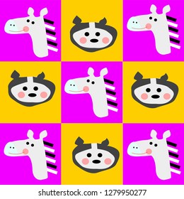 funny faces on a colored background, vector illustration