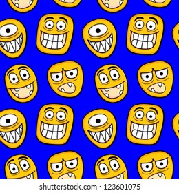 Funny faces seamless pattern.