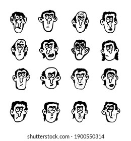 gráfico de línea de emoción simple de caras divertidas